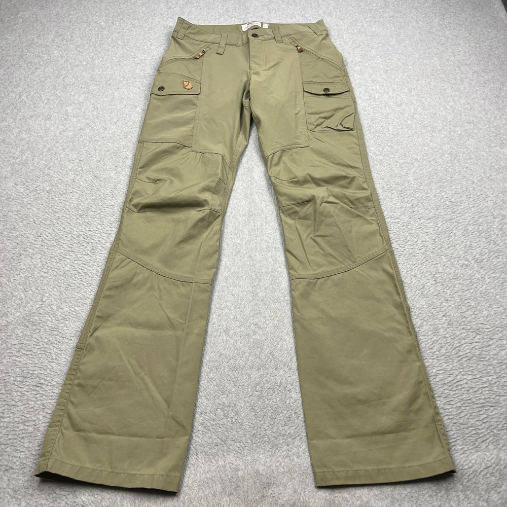 Fjallraven Nikka Trousers Womens 29 Green Hiking Cargo G-1000 Trek Pants 89236